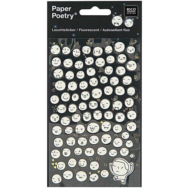 Paper Poetry Leuchtsticker Mondgesichter