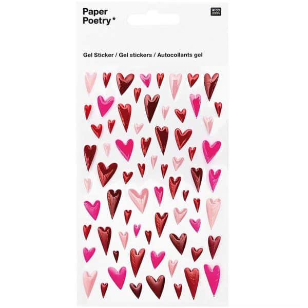 Paper Poetry Gelsticker Herzen lang