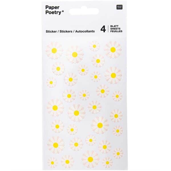 Paper Poetry Sticker Butterblumen 4 Blatt