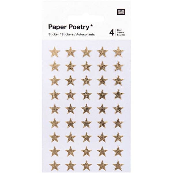 Paper Poetry Sticker Sterne gold 10mm 4 Bogen