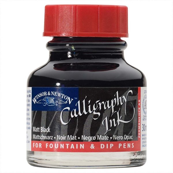 Winsor & Newton Kalligraphietusche 30ml matt-schwarz