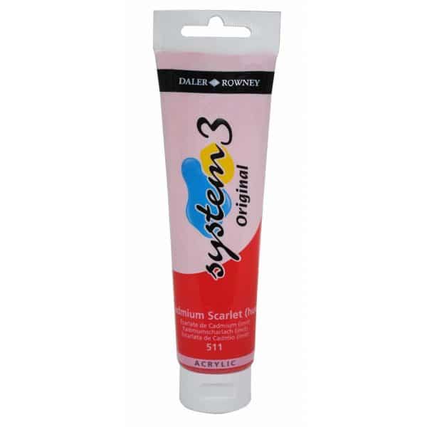 Daler-Rowney System 3 150ml cadmium scarlet