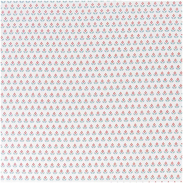 Rico Design Stoff grafische Blumen weiß 50x140cm