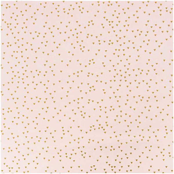 Rico Design Stoff Dreiecke puder-gold 140cm