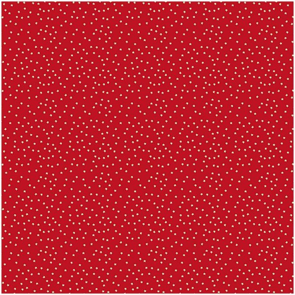 Rico Design Stoff Sterne rot-natur 140cm