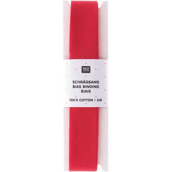 Rico Design Schrägband 2cmx3m rot