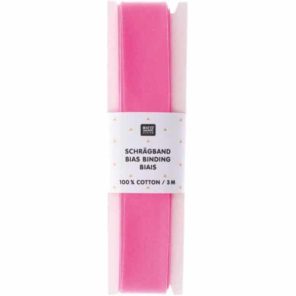 Rico Design Schrägband 2cmx3m neonpink