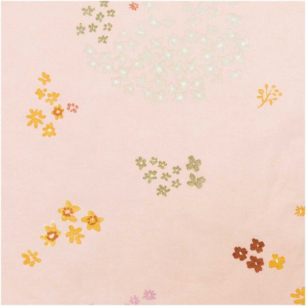 Rico Design Druckstoff Crafted Nature Blumen rosa-metallic 140cm beschichtet