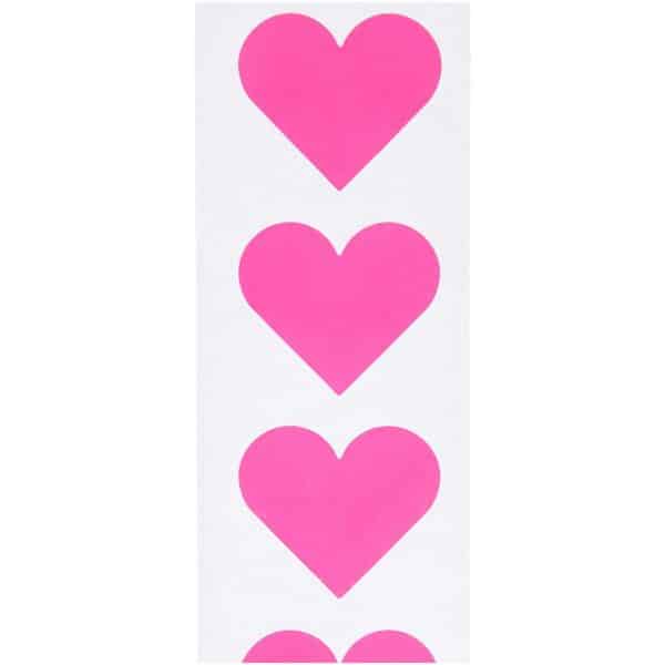 Paper Poetry Sticker Herzen 5cm 120 Stück auf der Rolle neonpink