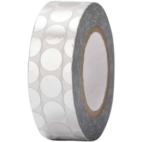 Paper Poetry Tape Punkte silber 15mm 10m Hot Foil