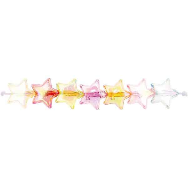 Rico Design itoshii Stern Perlen transparent Farbmix 14x5mm 32 Stück