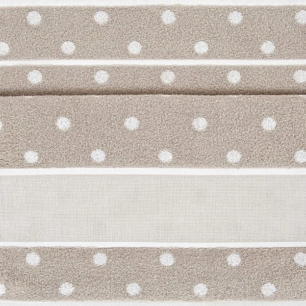 Rico Design Gästehandtuch mit weißen Punkten 30x50cm beige-weiß