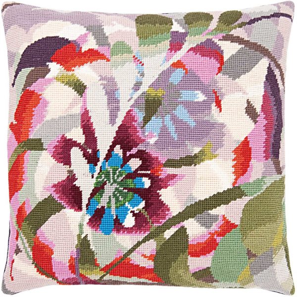 Rico Design Gobelin Kissen Passionsblume 40x40cm zum Sticken