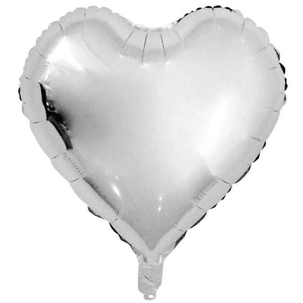 YEY! Let's Party Folienballon Herz 36cm silber