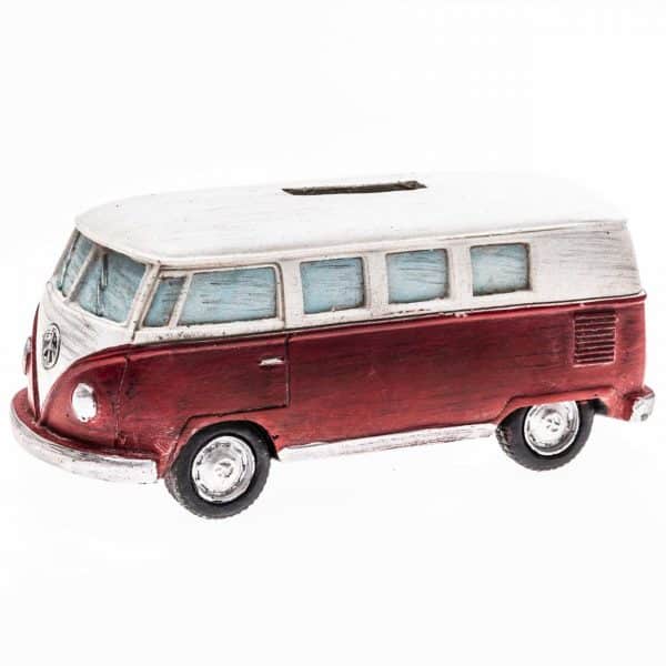 Spardose Campingbus Nostalgie weiß-rot 13x5cm