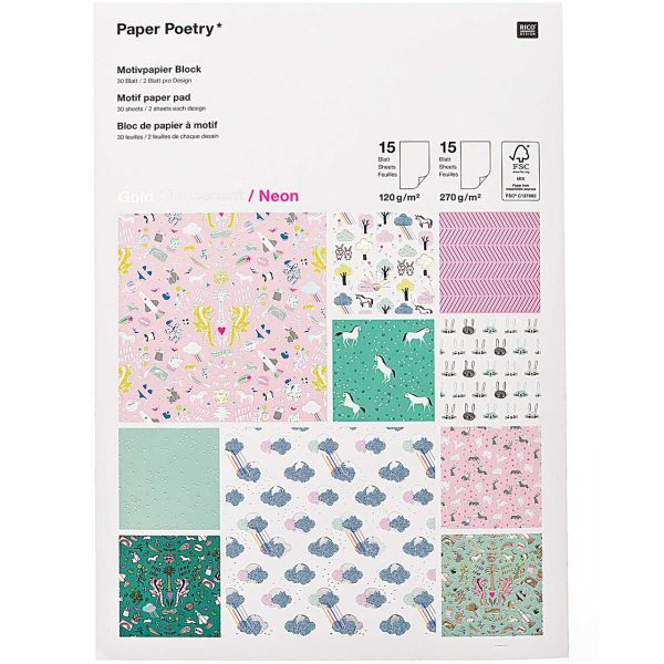 Paper Poetry Motivpapier Block Wonderland 30 Blatt