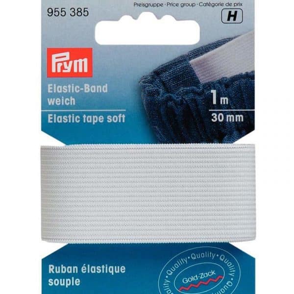 Prym Elastic Band Gummi weich weiß 30mm 1m