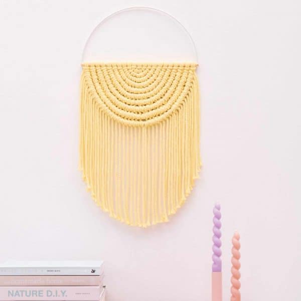 Makramee Set Runder Wandbehang aus Rico Macrame Onesize pastellgelb