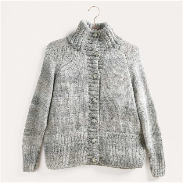 Strickset Jacke Modell 03 aus Lovewool Nr. 15 36/38 grau