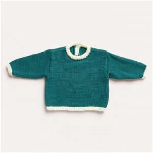 Strickset Pullover Modell 19 aus Baby Nr. 34 44/50 tanne