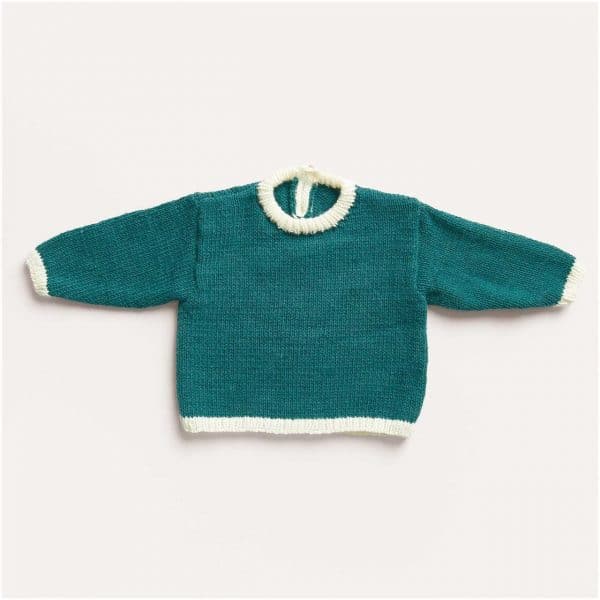 Strickset Pullover Modell 19 aus Baby Nr. 34 68/74 tanne