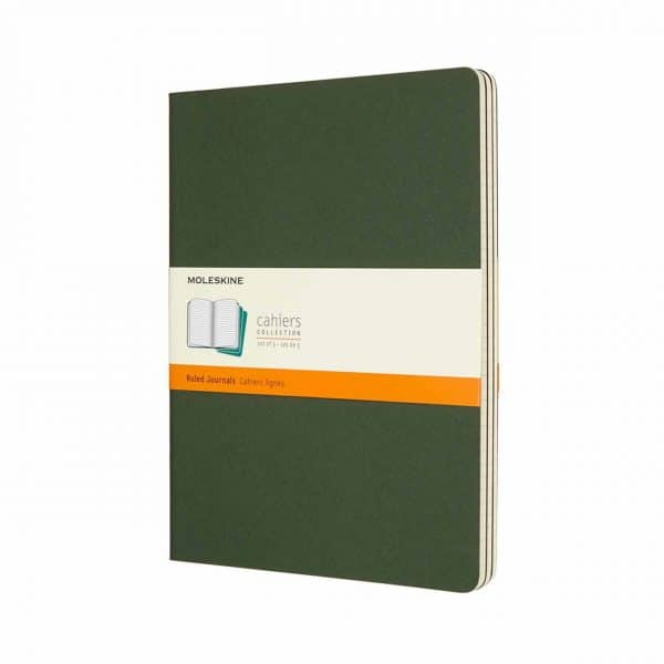 Moleskine Notizbuch Cahier XL liniert Kartoneinband 3 Stück myrtengrün