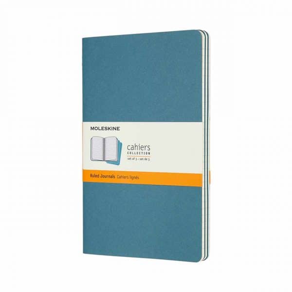 Moleskine Notizbücher Cahier liniert Kartoneinband A5 3 Stück lebhaftes blau