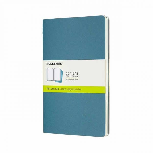 Moleskine Notizbuch Cahier blanko Kartoneinband A5 3 Stück lebhaftes blau