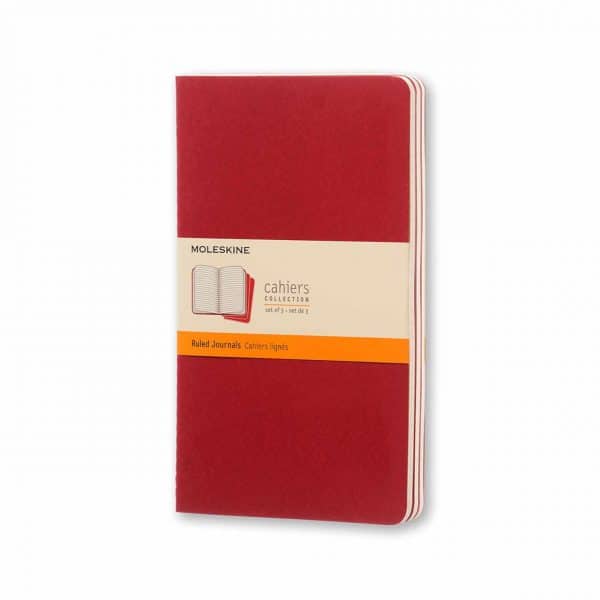 Moleskine Notizbücher Cahier liniert Kartoneinband A5 3 Stück preiselbeerrot