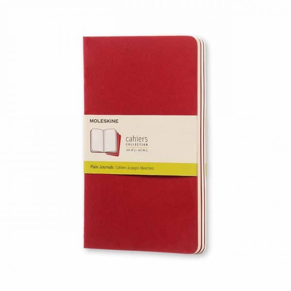 Moleskine Notizbuch Cahier blanko Kartoneinband A5 3 Stück preiselbeerrot