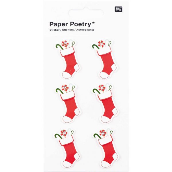 Paper Poetry 3D Sticker Weihnachtssocken