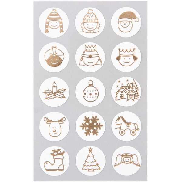 Paper Poetry Sticker Weihnachtsmix gold 4 Bogen