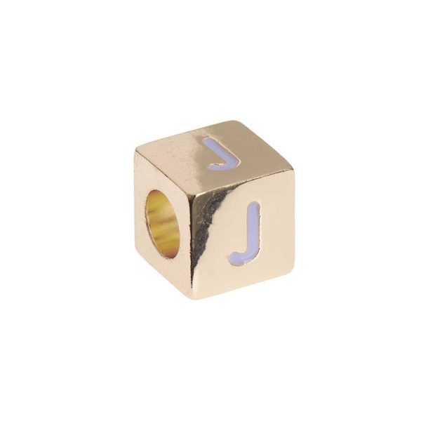 Rico Design itoshii – Ponii Beads Buchstabenwürfel gold 10x10x10mm J