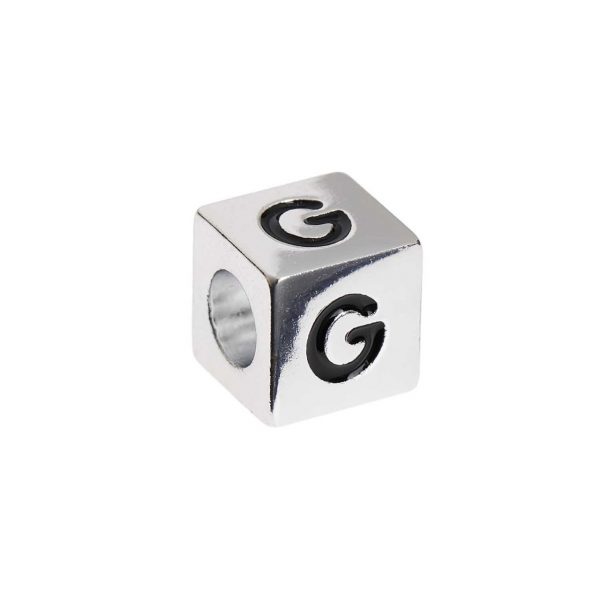 Rico Design itoshii – Ponii Beads Buchstabenwürfel silber 10x10x10mm G