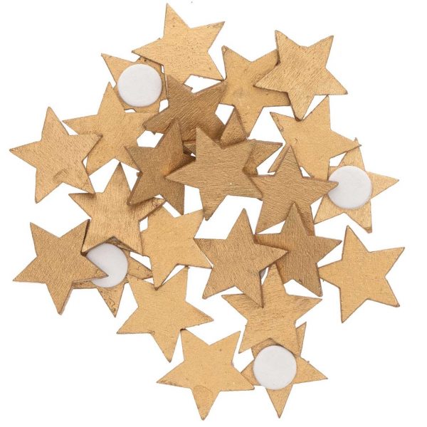 Ohhh! Lovely! Holzsticker Sterne gold 20x19mm 24 Stück