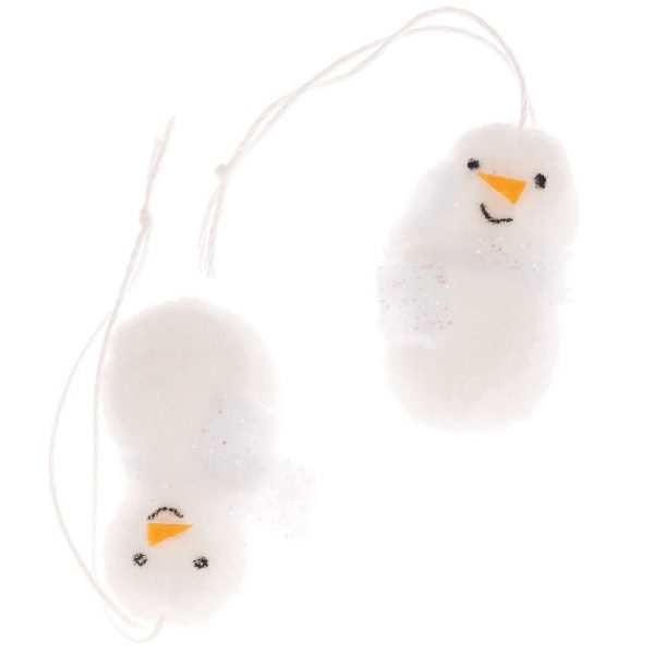 Ohhh! Lovely! Hänger Schneemann aus Pompons 40x33mm 2 Stück